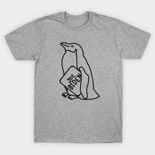 Minimal Penguin with Joe Biden Sign T-Shirt